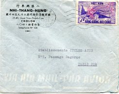 VIET-NAM LETTRE PAR AVION DEPART SAIGON 7-9-1956 SUD VIETNAM POUR LA FRANCE - Viêt-Nam