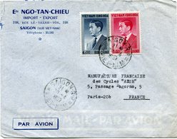 VIET-NAM LETTRE PAR AVION DEPART SAIGON 20-4-1957 VIET-NAM POUR LA FRANCE - Viêt-Nam