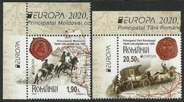 RUMANIA /ROMANIA /RUMÄNIEN -EUROPA 2020 -"ANTIGUAS RUTAS POSTALES - ANCIENT POSTAL ROUTES.- SERIE De 2 V. -EU- CH - 2020