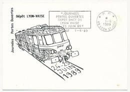 FRANCE - OMEC P.P. Sur CPM "journées Portes Ouvertes Dépot SNCF De Lyon Vaise 24/25 Juin 1989" Lyon St Just 1989 - Eisenbahnen