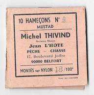 10 Hameçons N° 9 - MUSTAD - Michel THIVIND 17, Boulevard Joffre 90000 BELFORT Montés Sur Nylon 18/100è - Pêche