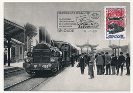 FRANCE - OMEC "Brioude - 13eme Festival International De L'Audiovisuel Ferroviaire" 1989 Sur CPM Gare De Brioude - Trenes