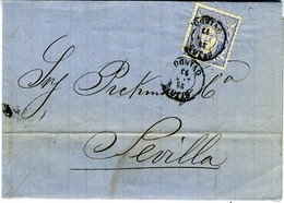 ESPAGNE 1870  LETTRE  GIJON   A SEVILLA  50MILS N° 107     Ref LC34 - Covers & Documents