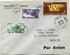 VIET-NAM LETTRE PAR AVION DEPART SAIGON 8-10-1955 VIET-NAM POUR LA FRANCE - Viêt-Nam