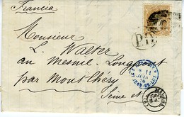 ESPAGNE 1870 LETTRE  MALAGA A MONTLERY  12 CUARTOS N° 113  Ref LC37 - Covers & Documents