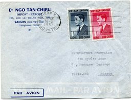 VIET-NAM LETTRE PAR AVION DEPART SAIGON 16-2-1957 SUD VIETNAM POUR LA FRANCE - Viêt-Nam