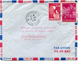 VIET-NAM LETTRE PAR AVION DEPART SAIGON 14-11-1960 VIET-NAM POUR LA FRANCE - Viêt-Nam