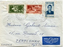 VIET-NAM LETTRE PAR AVION DEPART BANMETHUOT 7-6-1954 VIET-NAM POUR LA FRANCE - Viêt-Nam