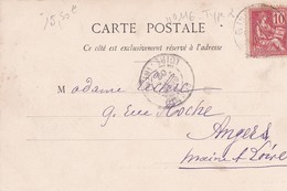 FRANCE . Type MOUCHON . 1o Cts Rouge Type 2  S/ Cpa Pornic (22) L'Anse Aux Lapins - Oblitérés