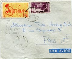 VIET-NAM LETTRE PAR AVION DEPART SAIGON ?-?-55 VIET-NAM POUR LA FRANCE - Viêt-Nam