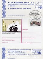 ETB 750 Jahre Berlin 1987 Sonderpostkarte P127 O 5€ FISA-Kongreß Zu 774 Aus Block 8 EXPO Bloc Sheet Card Bf Germany - Other & Unclassified