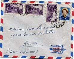 VIET-NAM LETTRE PAR AVION DEPART SAIGON 3-?-1954 VIET-NAM POUR LA FRANCE - Viêt-Nam