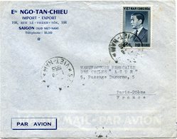 VIET-NAM LETTRE PAR AVION DEPART SAIGON 1-8-1956 VIET-NAM POUR LA FRANCE - Viêt-Nam