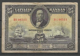 LATVIA Lettland 1928 Bank Note Banknote 25 Lati - Lettonie