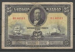 LATVIA Lettland 1928 Bank Note Banknote 25 Lati - Letland