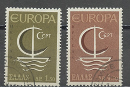 Europa CEPT 1966 Grèce - Griechenland - Greece Y&T N°897 à 898 - Michel N°919 à 920 (o) - 1966