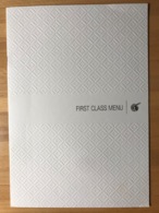 QATAR AIRWAYS FIRST CLASS MENU IG-DOH/FC/LDMG/CY4-V1 - Menu Kaarten