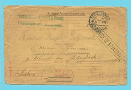 Brief Van OFFISIERGEFANGENENLAGER FRIEDBERG (Luitenant Belge) , Stempel Op 11/6/17 Naar Camp Allianco / Porto / Portugal - Krijgsgevangenen