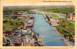 Texas Houston Ship Channel Turning Basin 1940 Curteich - Houston