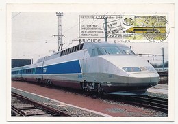 FRANCE - OMEC "Brioude - 13eme Festival International De L'Audiovisuel Ferroviaire" 1989 Sur CPM TGV Atlantique - Trains