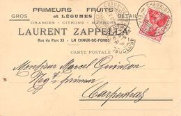 La Chaux-de-Fond - Carte Commerciale Laurent Zapelle Fruits Et Légumes - Altri & Non Classificati