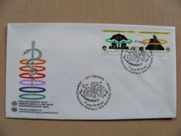 Fdc Cover UN United Nations Geneve Switzerland 1993 Snake Animals Health Organisation - Lettres & Documents