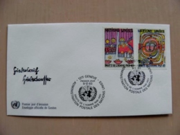 Fdc Cover UN United Nations Geneve Switzerland 1983 Art Paintings - Lettres & Documents