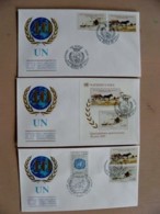 3 Fdc Covers UN United Nations Geneve Switzerland 1984 Animal 40th Ann. - Cartas & Documentos