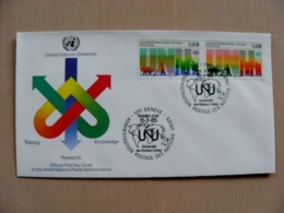 Fdc Cover UN United Nations Geneve Switzerland 1985 Formation Unu - Cartas & Documentos