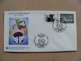 Fdc Cover UN United Nations Geneve Switzerland 1986 Paix Peace - Lettres & Documents