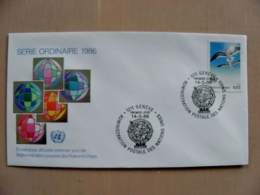 Fdc Cover UN United Nations Geneve Switzerland 1986 Birds - Storia Postale