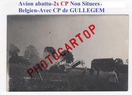 AVION Anglais-Env. GULLEGEM-??-Flugzeug-2x CARTES PHOTOS Allemandes-Guerre14-18-1 WK-Belgien-FLANDERN-Militaria- - Wevelgem