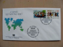 Fdc Cover UN United Nations Geneve Switzerland 1987 Folk Costumes Dance Music - Lettres & Documents