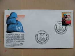 Fdc Cover UN United Nations Geneve Switzerland 1989 Nobel Peace Prize Paix Soldier - Cartas & Documentos