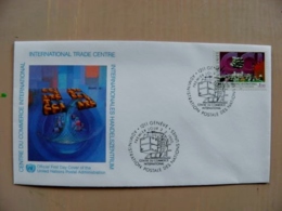 Fdc Cover UN United Nations Geneve Switzerland 1990 Trade Center Cci - Lettres & Documents