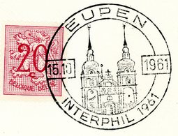 Thema "église" - Cachet Spécial Eupen 15-10-1961 Avec Dessin - Gedenkdokumente