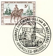 Journée Du Timbre 1962 - COB 1212 Avec Cachet De Prévente Bruxelles 25-3-1962 (avec Dessin Hôtel De Ville) Voir Scan - Gedenkdokumente