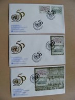 3 Fdc Cover UN United Nations Geneve Switzerland 1995 50th Ann. - Lettres & Documents