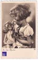 Jolie Carte Postale 1950s Photo Jouet Fille & Poupée Robe Vichy Mode - Vintage Girl & Toy Doll Vichy Dress RPPC A34-83 - Jeux Et Jouets