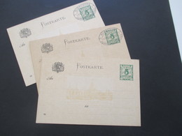 AD Bayern 1896 Sonderpostkarte Für Die Nürnberger Landesausstellung 3 Stück - Enteros Postales