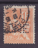 France Perfin Perforé Lochung 'CNE' 15c. Mouchon PARIS Cancel (2 Scans) - Used Stamps