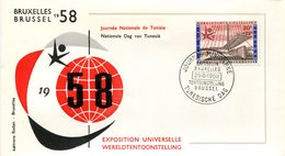 14158160 Belgium 19580829 Bx Expo58; Journée De La Tunisie; Pli - 1958 – Bruselas (Bélgica)