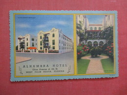 Non Mailable Adv. Backside  Alhambra Hotel     Florida > West Palm Beach  Ref 4041 - West Palm Beach