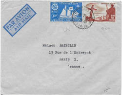 SPM - 1948 - SERIE De LONDRES "FRANCE LIBRE" - ENVELOPPE Par AVION  => PARIS - Brieven En Documenten