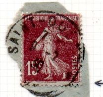 FRANCE N° 189 15C BRUN LILAS TYPE SEMEUSE CAMEE IMPRESSION CADRE CASSE OBL - Used Stamps