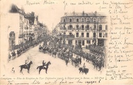 60-COMPIEGNE-FÊTES DE RECEPTION DU TZAR, SEP 1901, LE DEPART POUR LA REVUE - Compiegne