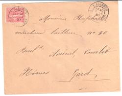 L'ALBARON Bches Du Rhône Lettre 10c Semeuse Lignée Yv 129 Ob 1907 - Lettres & Documents