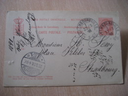 VILLE 1898 To Strasbourg Strassburg Cancel Postal Stationery Card LUXEMBOURG - Otros & Sin Clasificación