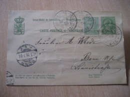 VILLE 1900 To Bonn Germany Stamp + Cancel Postal Stationery Card LUXEMBOURG - Otros & Sin Clasificación