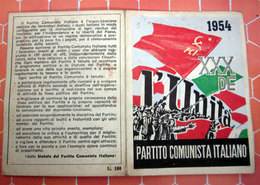 TESSERA PARTITO COMUNISTA ITALIANO 1954 TORINO CON BOLLINI - Lidmaatschapskaarten